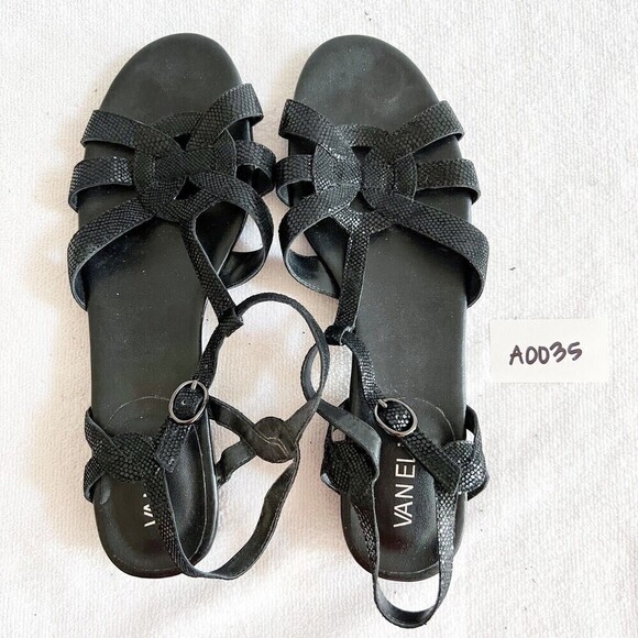 VANELi Womens Leather Multi-Strap Sandals Brandy Black 10.5 Comfort - Picture 12 of 12